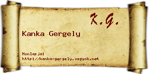 Kanka Gergely névjegykártya